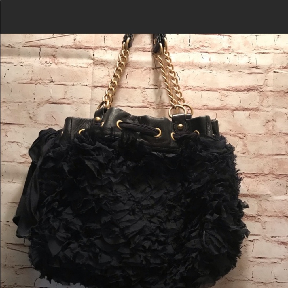 Authentic juicy couture leather / silk corsage bag